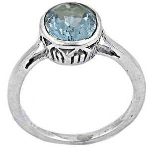 Anillo de Plata de Ley 925 con Aguamarina para Mujer, Corte Oval Radiante, Patrón Geométrico, Engaste de Rodio de 14K, Joyería de Regalo - Product Image 2