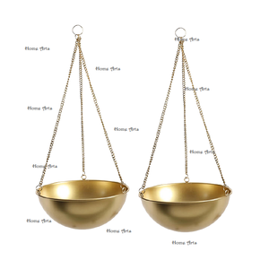 Lot de 2 jardinières suspendues en métal de qualité supérieure de forme personnalisée pour l'intérieur et l'extérieur - Product Image 2