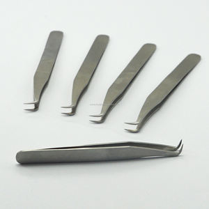 Pinzas de punta de fibra de pestañas de 5 piezas de alta calidad, pinzas de pestañas con logotipo personalizado, pinzas al por mayor para pestañas - Product Image 2
