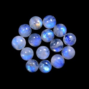 Rainbow Moonstone Cabochon rond de 12mm pour la fabrication de beaux bijoux Natural Blue Flashy Rainbow Moonstone Cabs Loose. - Product Image 3