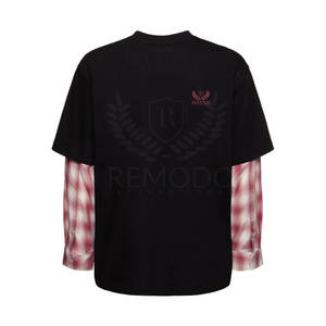 Camiseta transpirable de doble capa personalizada de alta calidad, precio superior, 100% algodón, Impresión de logotipo personalizado, camiseta de doble capa para hombre - Product Image 4