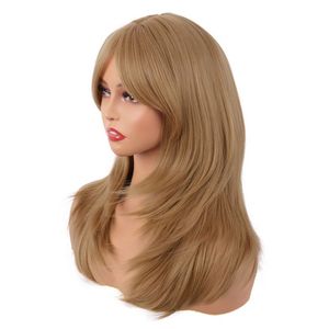 Cao Cấp 360 Ren Tóc Giả 100% Remy Ấn Độ Tóc Phần Giữa <span class=keywords><strong>Bangs</strong></span> Rìa #27 Dâ<span class=keywords><strong>u</strong></span> Tây Mà<span class=keywords><strong>u</strong></span> Tóc Vàng Cho Ren Tự Nhiên Chân Tóc - Product Image 3