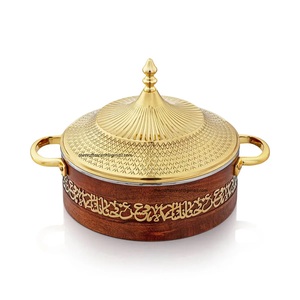 Lo último en Acacia, madera Natural y Metal, acabado dorado, cazuela de comida hecha a mano de alta calidad, calentador de comida de lujo para Hotel en casa - Product Image 1
