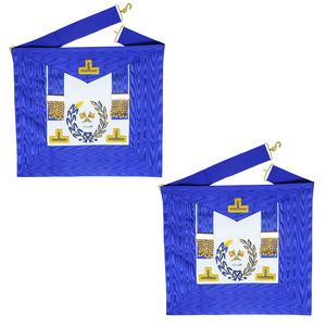 Fabrication directe d'usine, conception personnalisée, insignes maçonniques brodés en cuir/ ruban, tablier d'officier déguisé, paillettes, badge cousu à la main - Product Image 6