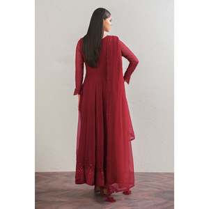 Ensemble en mousseline de soie brodée pour femmes PR-901 - Product Image 3