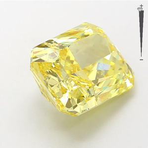 Aniva 3.10CT HPHT Lab Grown Loose Diamond IGI Certified Vivid Yellow Color Rectangular Cut Fancy Yellow Diamond - Product Image 4
