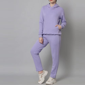 Ensemble de survêtement décontracté 2 pièces pour femme, personnalisé, couleur unie, réversible, séchage rapide, vente chaude - Product Image 3