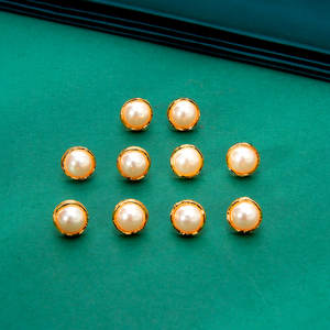 Latest Handmade Fashion <b>Dangle</b> <b>Earrings</b> with Cubic Zirconia <b>Pearl</b> Tops Gold Plating Exported from India - Product Image 1