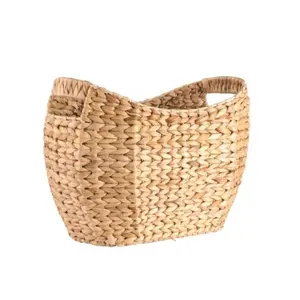 Nước Hyacinth giỏ giá rẻ nhất Sản phẩm thủ công thủ công bán buôn wicker cỏ biển giỏ lưu trữ xử lý handwoven lưu trữ quần áo