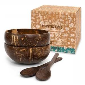 Vente en gros de bols en coquille de noix de coco faits à la main écologiques avec des motifs sculptés du Vietnam - Product Image 5