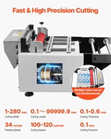 Máquina cortadora automática de tubos y cintas de 280 mm de ancho, cortadora de tiras, fundas de PVC y correas de alta velocidad