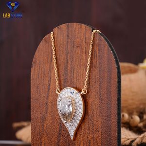 3.384 TDW rond et poire coupe diamant pendentif en or rose par Labstone pendentif en diamant esthétique couleur EF-VS éthique et superbe P - Product Image 2