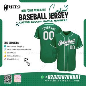 Maillot de baseball de conception personnalisée pour hommes le plus vendu vêtements de sport respirants pour softball pour joueurs de baseball couleur verte - Product Image 2