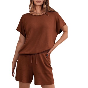 Recién llegado, conjuntos de Camiseta y pantalón, ropa de mujer, ropa deportiva, ropa de entrenamiento, conjunto corto de 2 piezas para mujer, conjunto de sudor para mujer de BD - Product Image 2