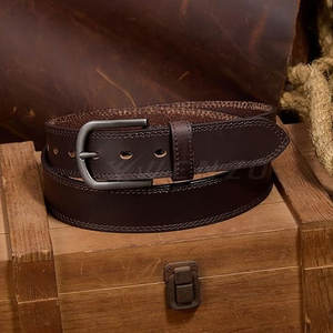 Ceinture en cuir durable avec boucle en acier, style décontracté, ajustement confortable et réglable pour le travail, le bureau et le quotidien - Product Image 3