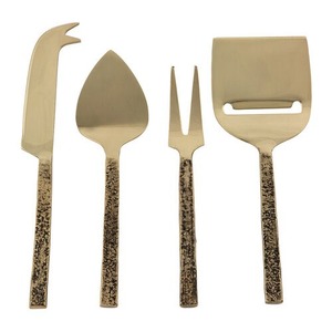 Elégant ensemble de fromage en métal marbre blanc en acier inoxydable couteau à fromage et épandeur pour mariage cuisine table à manger - Product Image 4