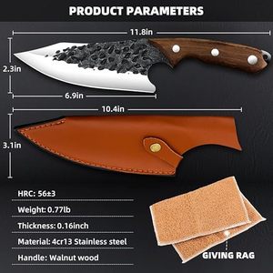 Cuchillo de uso general profesional de acero inoxidable hecho a mano con mango de palisandro MOQ bajo uso en cocina cuchillo de Chef al por mayor - Product Image 6