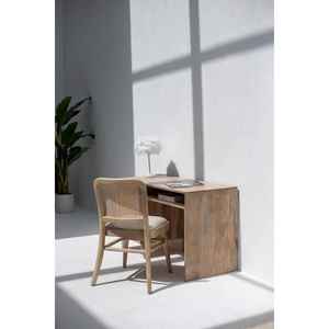 Bureau en bois porte rotin Austin - Product Image 3