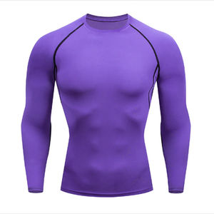 Camiseta de compresión personalizada para hombre, ropa atlética de manga larga para gimnasio, transpirable, deportes, correr, entrenamiento, Fitness, Top de secado rápido - Product Image 1