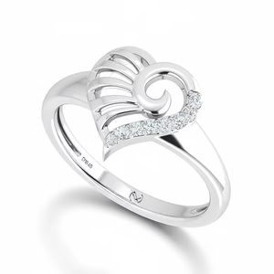 แหวนทอง 14K ประดับเพชรธรรมชาติ ดีไซน์รูปหัวใจ สวยสง่าสำหรับผู้หญิง |    0.10 กะรัต - Product Image 1