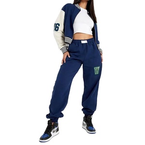 Marca nueva gran oferta al por mayor personalizado transpirable sólido gimnasio desgaste bordado chaqueta de béisbol conjuntos entrenamiento bombardero chándales - Product Image 1