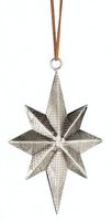 Étoile suspendue personnalisée de 6 pouces en métal finition nickel pour la décoration festive de la maison, décorations de Noël en métal