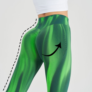 Sin costuras de cintura alta Push up Butt Lift deportes Yoga Leggings Aurora entrenamiento se siente como la piel medias transpirables Fitness gimnasio Pantalones - Product Image 6