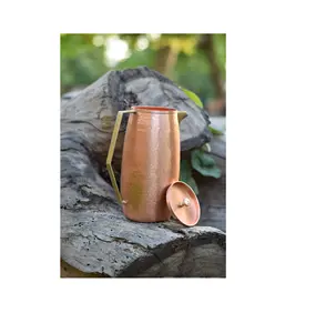 Simple Design Pure Copper Water Jug Office table dining table serving use Finest Quality Solid Copper Water Jug From India