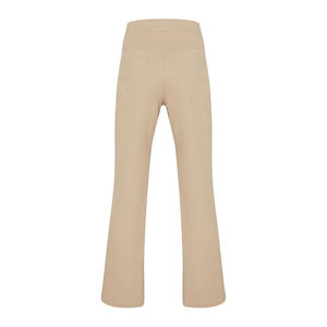 กางเกงลำลองผ้าลูกฟูกเอวสูงสีเบจยาวถึงเข่า - Product Image 3