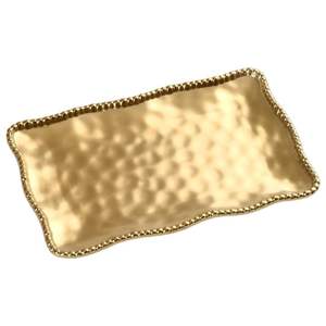 Plateau de service moderne en laiton doré poli pour la décoration intérieure, les dîners festifs, les mariages et les occasions spéciales - Product Image 1