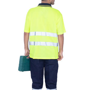 เสื้อเชิ้ตแขนสั้นถักเนื้อแน่นแบบกำหนดเองได้ พร้อมแถบสะท้อนแสงเพื่อความปลอดภัย ระบายอากาศได้ดี เหมาะสำหรับงานก่อสร้าง - Product Image 2