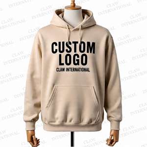 Venta al por mayor personalizado hombres pulóver sudaderas con capucha de secado rápido de gran tamaño de algodón Streetwear con diseño de patrón sólido - Product Image 2