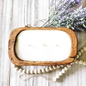 Portavelas de madera y bandejas decorativas para velas de mesa Estilo Tazón con sin pulir para regalos y manualidades al aire libre - Product Image 2