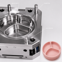 Molde de silicona para platos, molde de succión para platos de bebé, molde de acero para platos de silicona, logotipo personalizado, fabricación de moldes OEM, fábrica mayorista