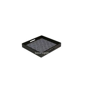 Bandeja decorativa de MDF de madera de último diseño, bandeja cuadrada única de lujo para utensilios de cocina para té, café y mesa, decoración del hogar - Product Image 1