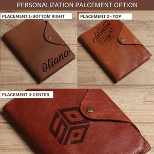 Cubierta de cuaderno A5 personalizada, diario de cuero grabado personalizado, planificador, regalo para él, artesanías de cuero de primera calidad - Product Image 6