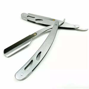 Navaja de Afeitar Profesional para Barbería |   Navaja de Afeitar Plegable de Acero Inoxidable con Hoja Recta para Salón - Product Image 1