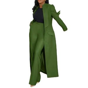 Haute qualité dames costumes vêtements de bureau tenues pour femmes pantalons + Long Blazer ensemble deux pièces costumes formels ensemble pour les femmes 2026 - Product Image 2