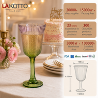 LAKOTTO Gobelet élégant en verre bicolore pulvérisé de 230 ml avec flûte verticale pour hôtel, banquet, restaurant, verrerie, logo OEM, usine
