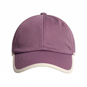 Casquette de baseball violette à 6 panneaux en maille, personnalisable avec logo, haute qualité, ODM, faible MOQ, bordure contrastante, décontractée, unisexe, réglable, style Dad Hat - Product Image 1