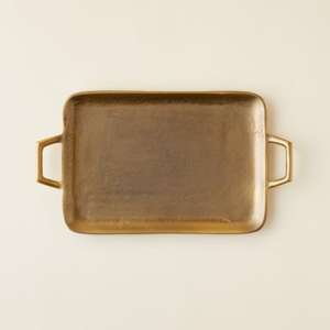 Modern Design Premium Quality Metal Brass Serving Tray with Handle Large Round Brass Serving Tray with Handles - Product Image 5