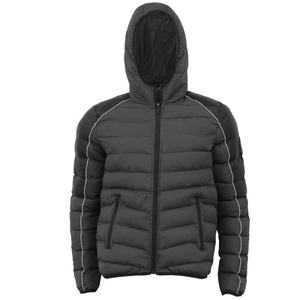 Veste matelassée à capuche pour homme, vert olive, avec accents noirs, fermeture éclair coupe-vent, vêtements d'hiver décontractés - Product Image 5