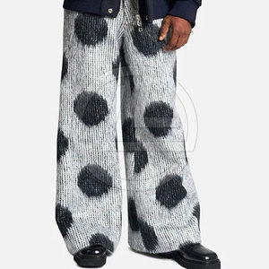 Pantalons de survêtement Mohair en tricot à la mode avec coupe ample et chevilles coniques pour hommes Pantalons de survêtement en mélange Mohair de haute qualité - Product Image 6