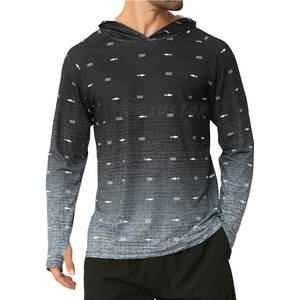 Sweat à capuche de pêche pour homme, couleur personnalisée noir et gris, sweats à capuche élégants sublimés en tissu polyester 2026 - Product Image 1