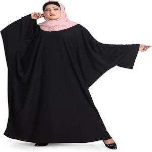 ชุดเดรสมุสลิมแบบสองชิ้นสำหรับผู้หญิงชุดอาบายาสีดำเรียบง่ายพร้อมผ้าพันคอ2024 - Product Image 3