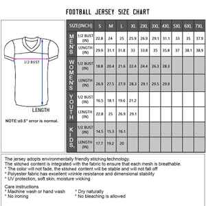 Camiseta de fútbol americano de manga corta dorada personalizada, camiseta transpirable de talla grande, número de nombre del equipo impreso para hombres y mujeres, fanáticos - Product Image 6