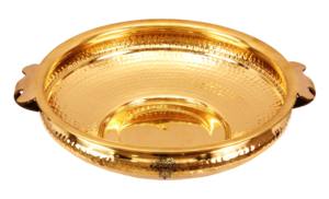 IndianArtVilla Marmite traditionnelle en laiton pur au design martelé pour la maison, l'hôtel et le restaurant-16 litres - Product Image 2