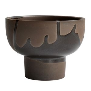 Pot de fleurs décoratif moderne minimaliste en céramique <span class=keywords><strong>sur</strong></span> piédestal de 12 cm avec drainage et plateau - Product Image 1