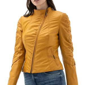 2025 haute Premium Design moderne femmes Original pur cuir vestes femmes véritable peau de mouton cuir veste - Product Image 1