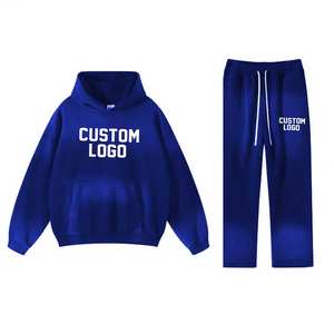 Custom Graphic <b>Print</b> Vintage Tracksuit Men's 380GSM Heavy Hoodie Sweatpants Oversized Dirty Wash Jogger Sets for Winter - Product Image 4